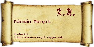 Kármán Margit névjegykártya
